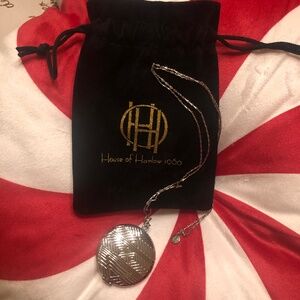 New in dust bag House of Harlow silver Aztec necklace with chain